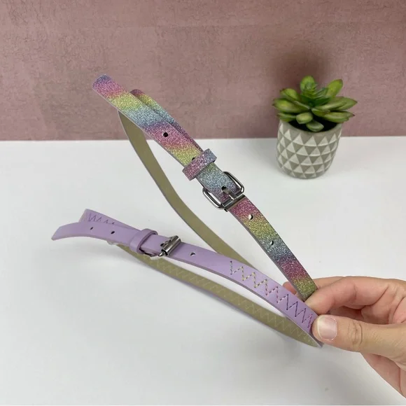 Target Purple Glitter Rainbow Metallic Belts Child Girl Accessories