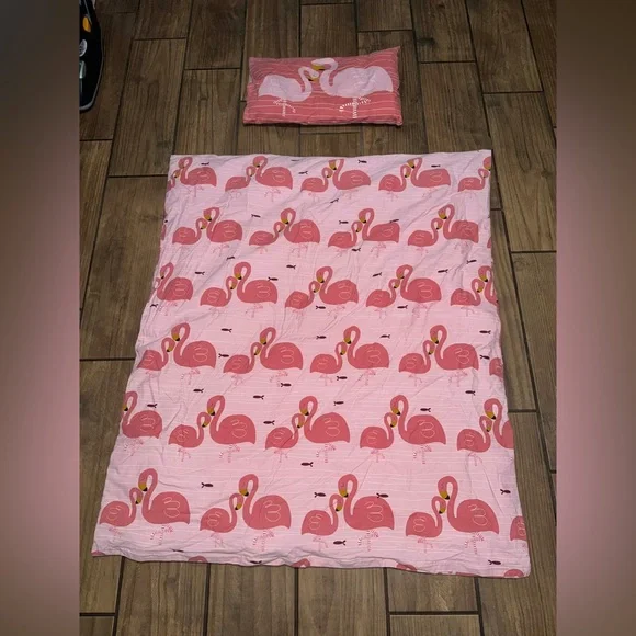 Ikea Rorande Duvet Cover/Pillowcase Flamingo lap quilt & 3 pillows