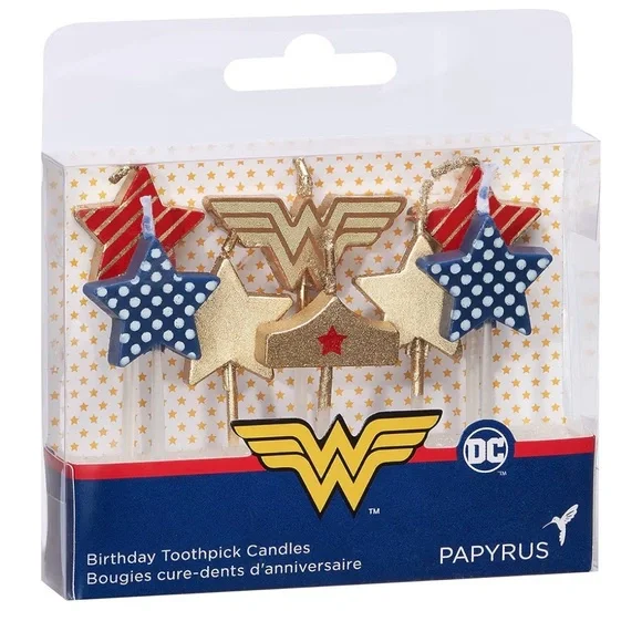 🆕Papyrus Wonder Woman Premium Cupcake Candle Set