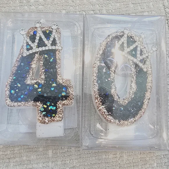 Glittery 40th Birthday Cake Toppers