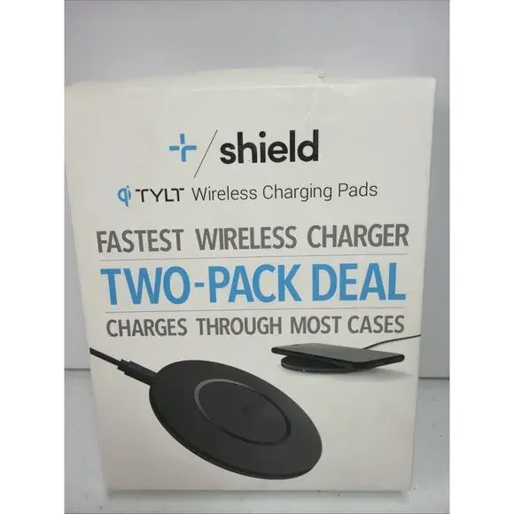 TYLT Shield 10W Slim Fastest TWO Pack Wireless Charging Pads for iPhone Galaxy