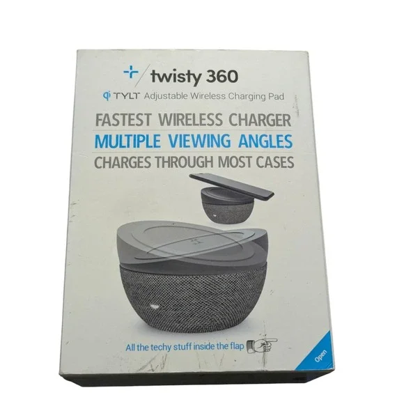 R6.N TYLT - Twisty 360 10W‎ Qi Adjustable Fast Charge Wireless Charging Pad Gray