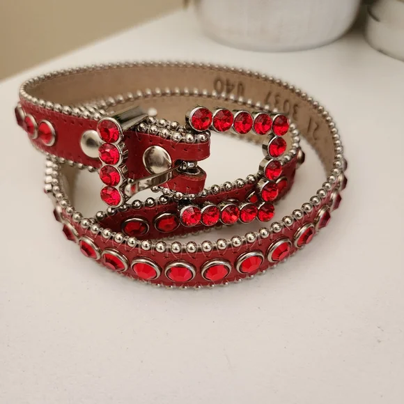 b.b. Simon Red Swarovski Crystal Kids Belt