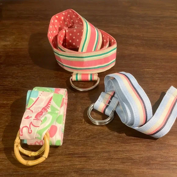 Lot of 3 Kids belt multicolor D- ring