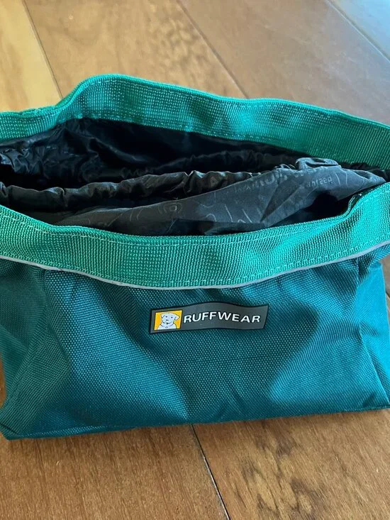RUFFWEAR Quencher Cinch Top Dog Bowl Collapsible Waterproof TEAL 8” EUC (245)