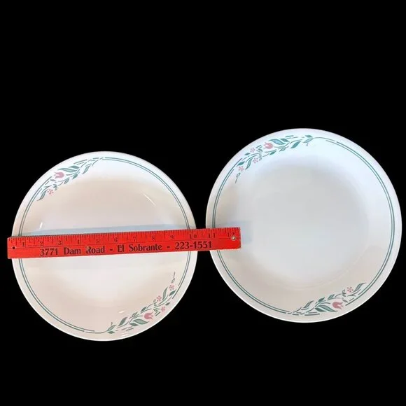 Vtg Corelle Rosemary Rosemarie Dinner Plate Plates Set 2 10.25