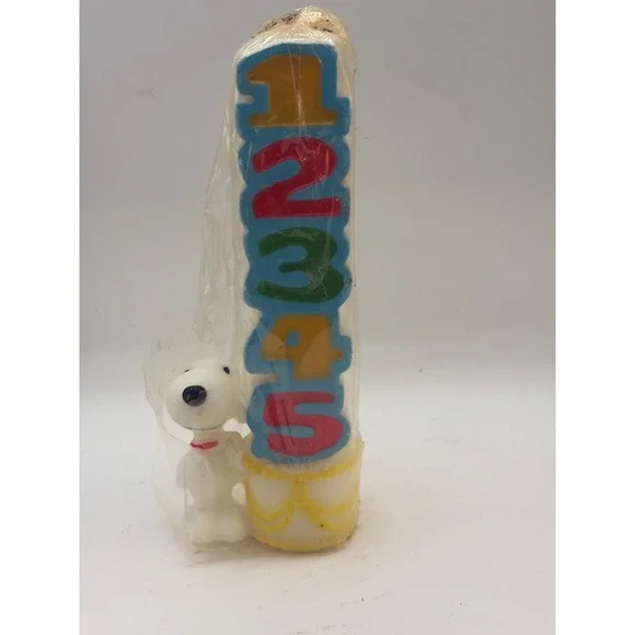 Vintage Hallmark Peanuts Snoopy Birthday Candle Numbers 1-5 Collectible Wax