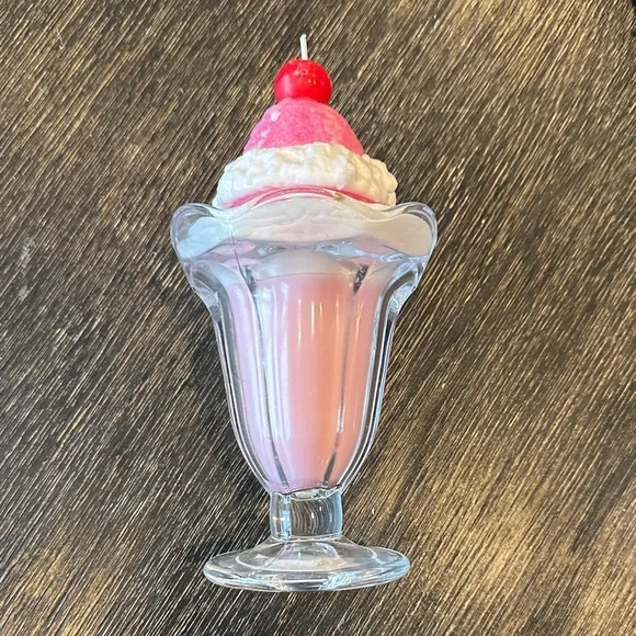 Ashland Pink and Red Ice Cream Sundae Candle