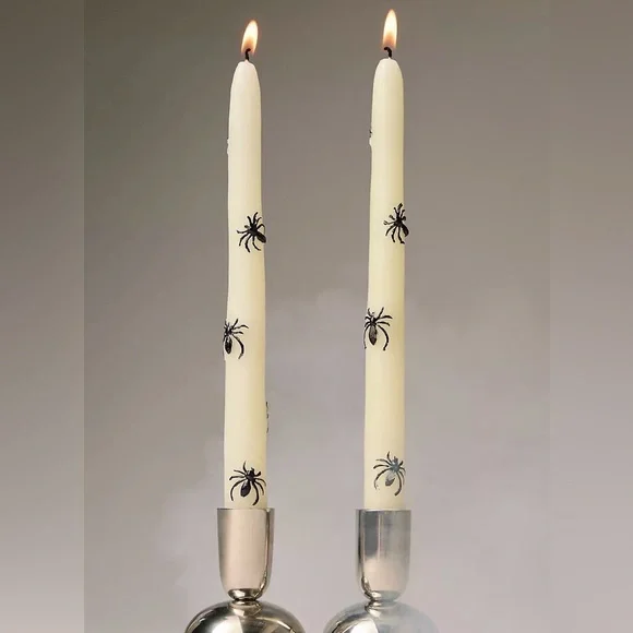 NIB Anthropologie Mystic Icon Taper Candles, Set of 2: Spider Edition