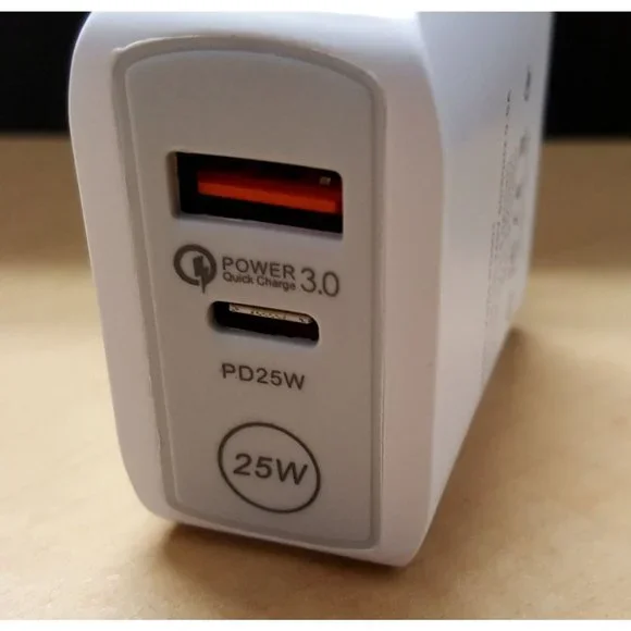 Fast 25W PD Wall Charger for iPhone, Samsung and other devices, Dual Port
