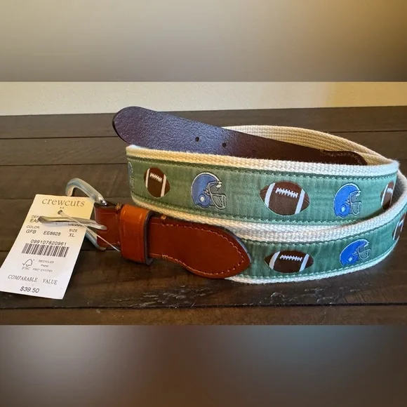 Crewcuts Brown Football Belt