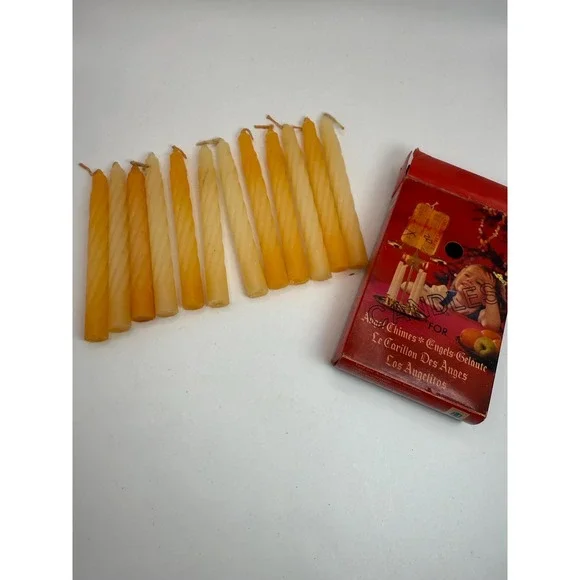 Vintage Angel Chime Party Candles‎ Replacement Twisted Cream Yellow Set w Box