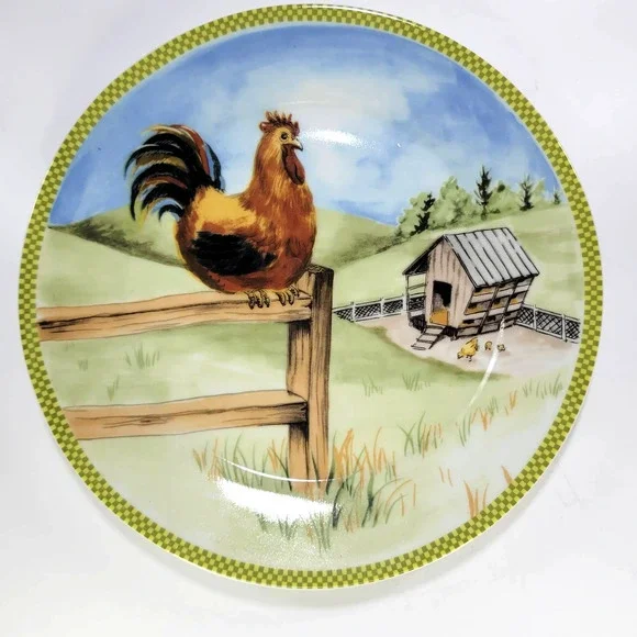 American Atelier Ol' McDonald Rooster Salad Plate