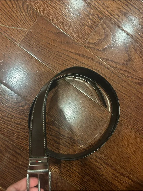 Tommy Hilfiger Kids Brown Leather Belt with Silver Buckle