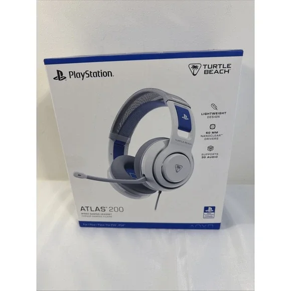 BRAND NEW Turtle Beach Atlas 200 Playstation Wired Headset White