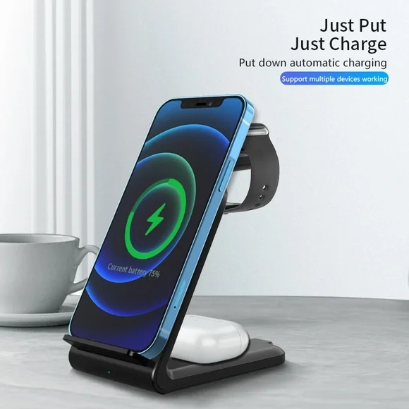 3 In 1 15W Qi Wireless Fast Charging Station For iPhone