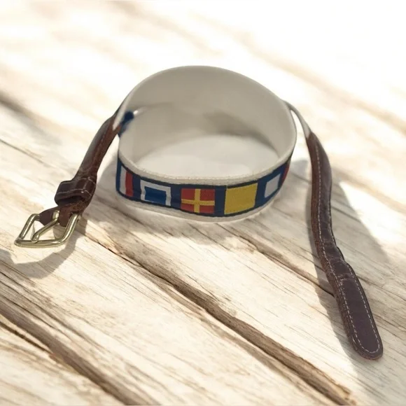 J BAILEY nautical flag belt leather ends BAILEY boys size 26