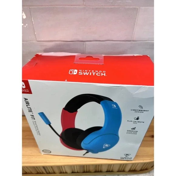 PDP Airlite Fit Wired Gaming Headset Nintendo Switch Neon Red Blue 500-192