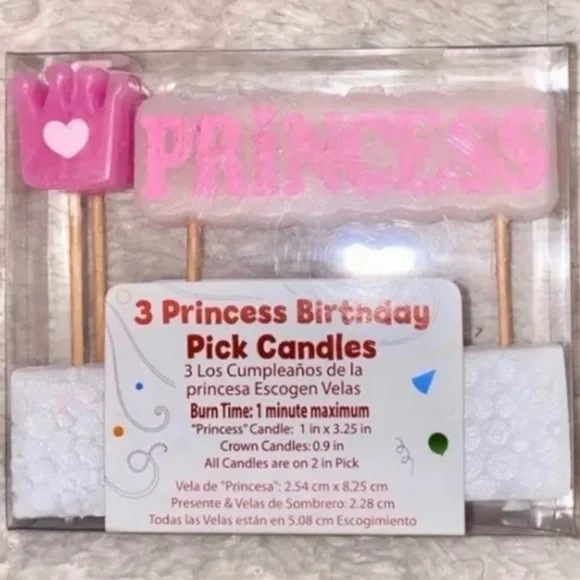 💞 New 3-Piece Princess Candle Set