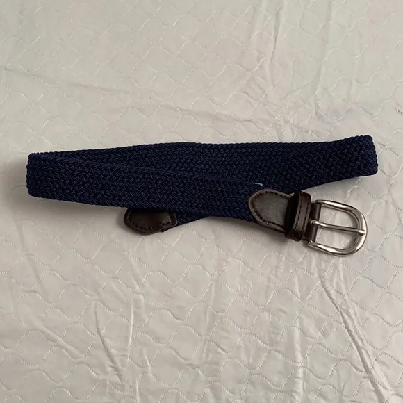 Navy canvas braided adjustable belt