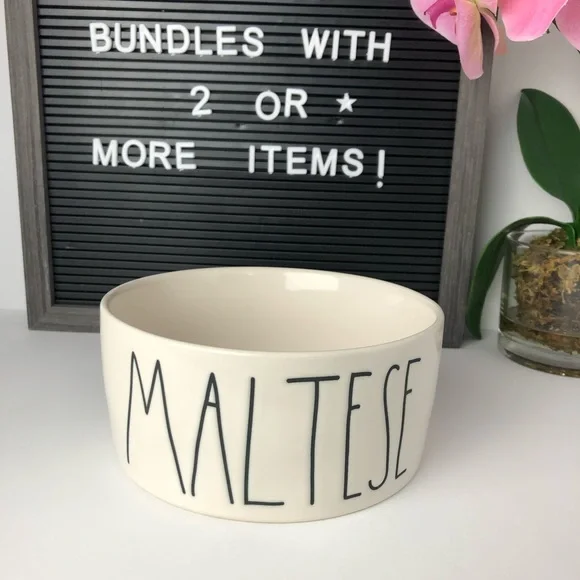 Rae Dunn MALTESE dog bowl