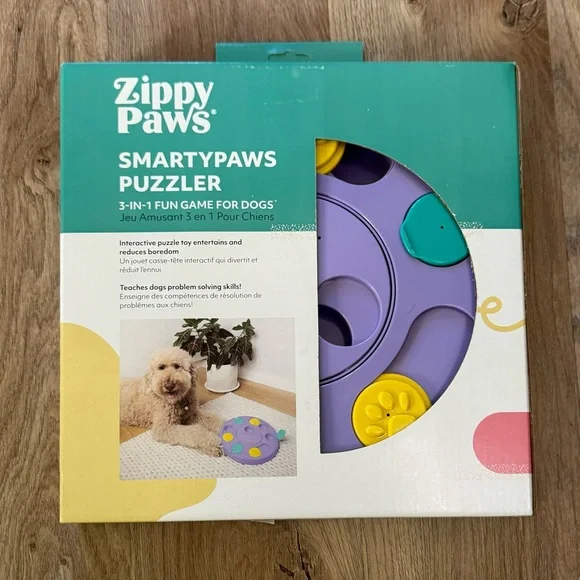 Zippy Paws Purple SmartyPaws Puzzler Dog Cat Toy Treat Feeder Puzzle