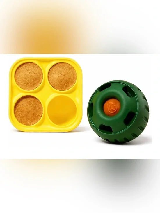 Dog Treat Dispensing Toy Set, Interactive Slow Feeder Tray and Puzzle Ball for M