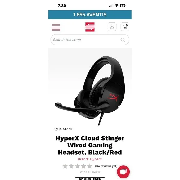 HyperX Cloud Stinger Black Headband Gaming Headset‎ for PC and PS4