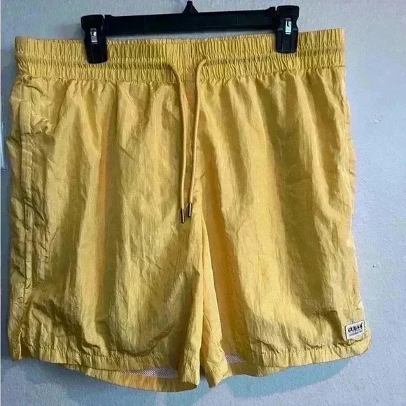 Guess Yellow Swim Shorts Beachwear Men's Size Large Retro 90s Designer Like New