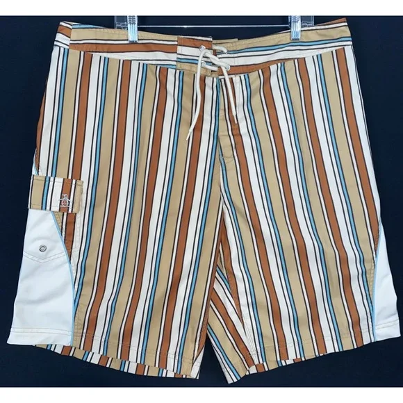 Original Penguin by Munsingwear Board Shorts Swim Trunks XL Multi-Color Stripes