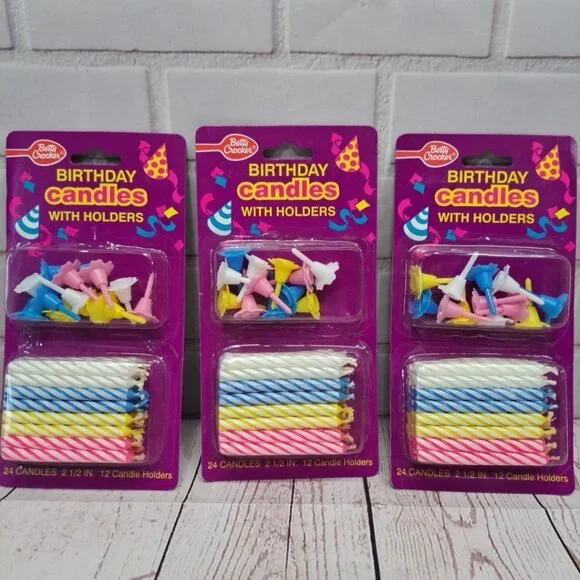 VTG Betty Crocker Birthday Candles With Holders 2.5