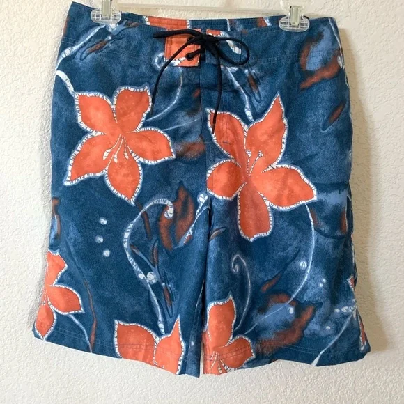 Nautica Swim Trunk Shorts Hawaiian Floral