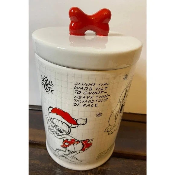 Brand New Disney Mickey Mouse Christmas Dog‎ Ceramic Treat Holder