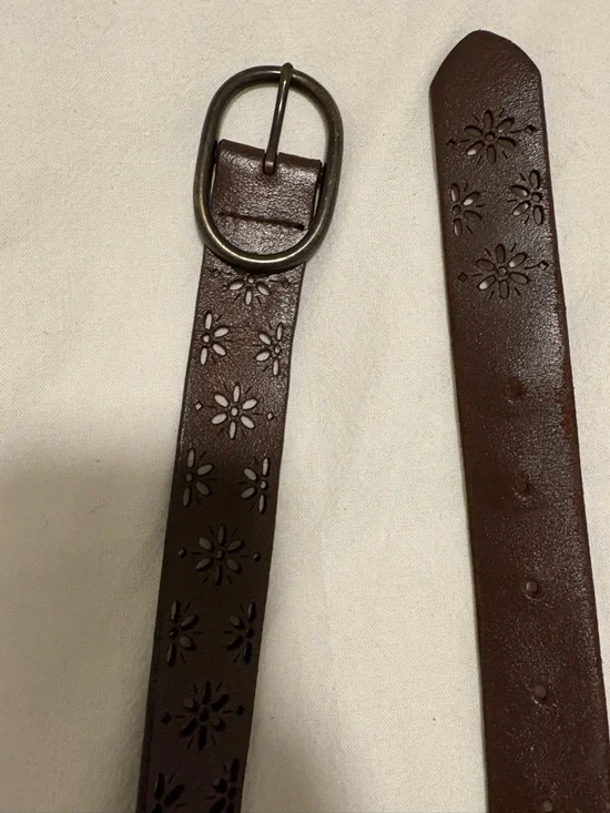 GAP Brown Floral Cutout Leather Belt