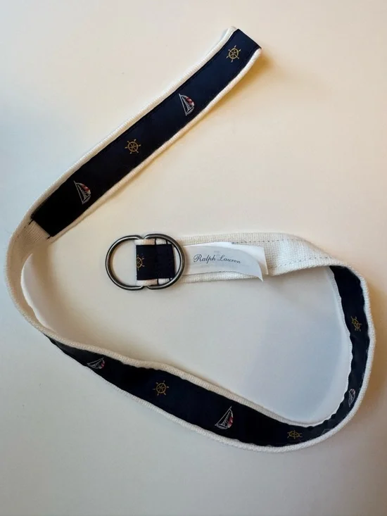 Ralph Lauren White Fabric Care Label with Navy Text