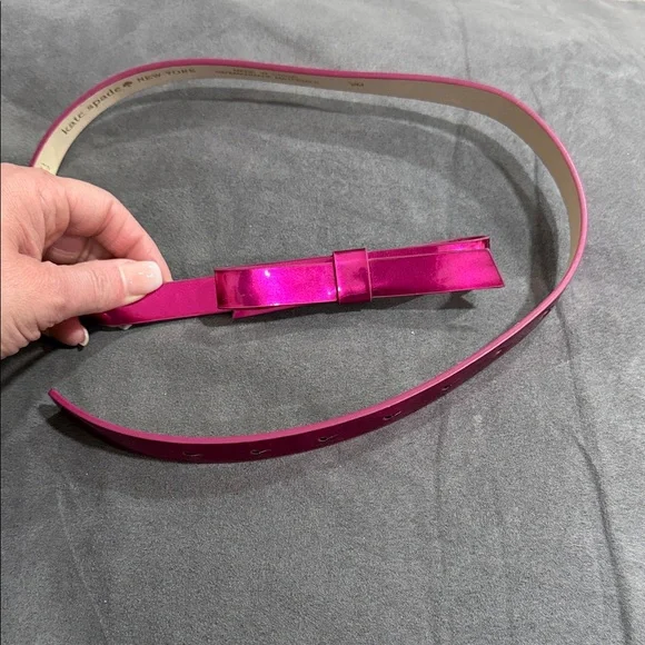 Kate Spade Fuchsia Metallic Bow Girls Belt