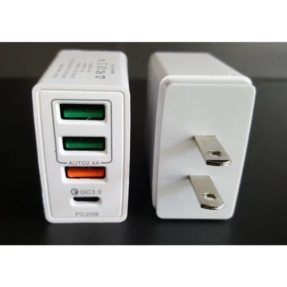 4 Port Fast PD Wall Charger Type C Port and USB A Ports QC 3.0 Quick Charge