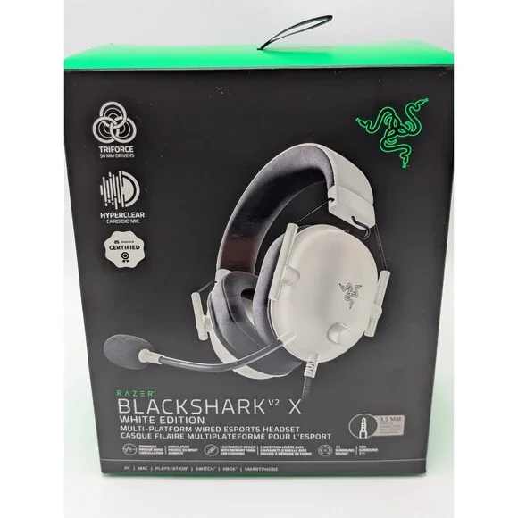 Razer BlackShark V2 X White Edition Wired Gaming Headset RZ04-03240700-R3U1 NEW