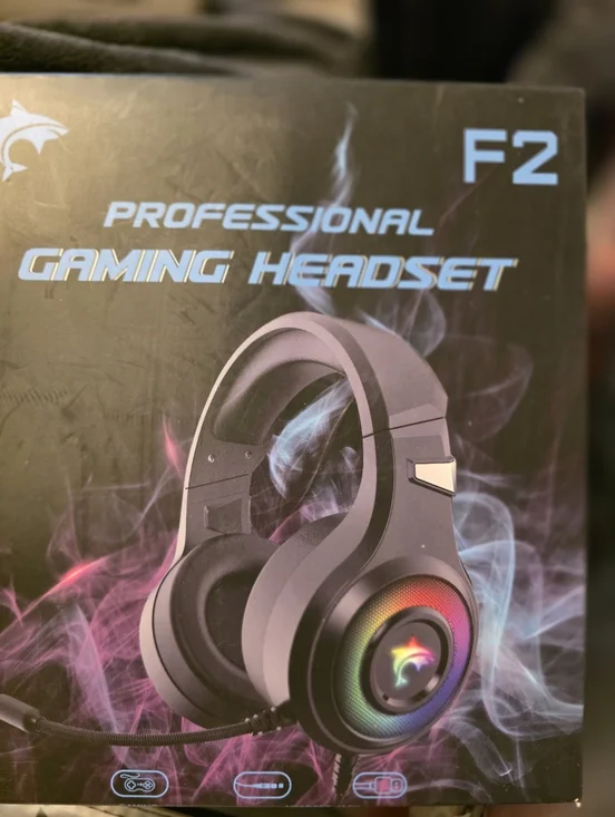 F2 Professional Black Gaming Headset with RGB Lighting