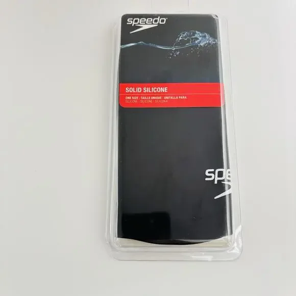 Speedo Adult Silicone Swim Cap One Size Fits Most Adult Latex Free Black. New.