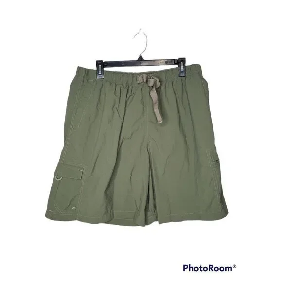 Colulmbia Sportswear Men's Packable Army Green Quick Dry Adjustable Swim Trunks