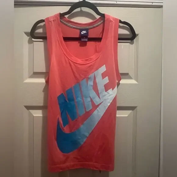 Women's NIKE Racer Back Tank with Large Nike Logo and Swoosh