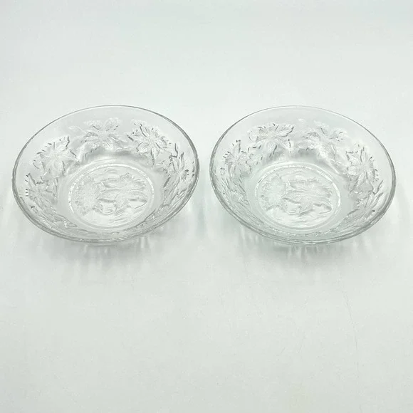 Vintage 1990s Princess House Fantasia Crystal Dessert‎ Fruit Bowls Set Of 2