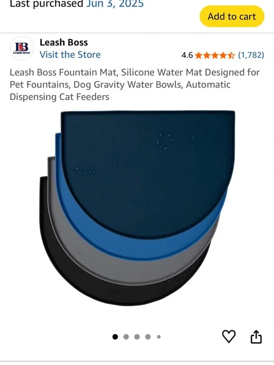 Silicone Fountain Mat for Pet Bowls - Blue - 2 avail
