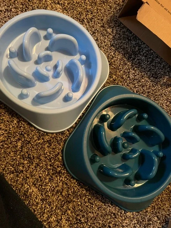 Set of 2 slow feeder dog bowls