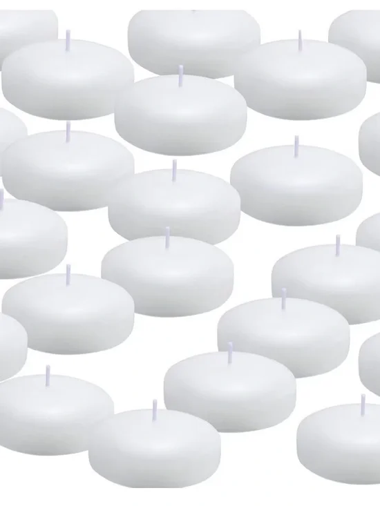 New Set of 25 White Floating Tealight Candles - Unscented Party Candles
