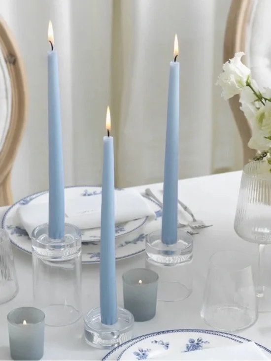Blue Taper Dinner Candles - Elegant Table Candles