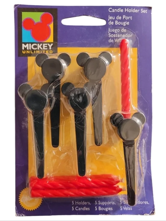 Vintage Disney Mickey Unlimited Candle Holder Set Ensemble Wilton 1996