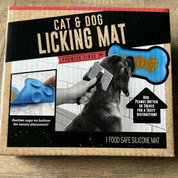 Cat And Dog Licking Mat. Add Peanut Butter Or Treats. Suction Cups On Bottom.