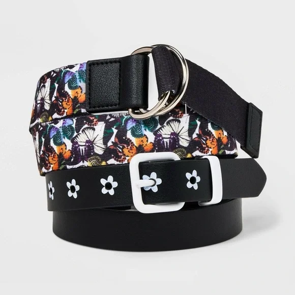 Girls' 2pk Butterfly & Daisy Belt Set - Art Class™ Various